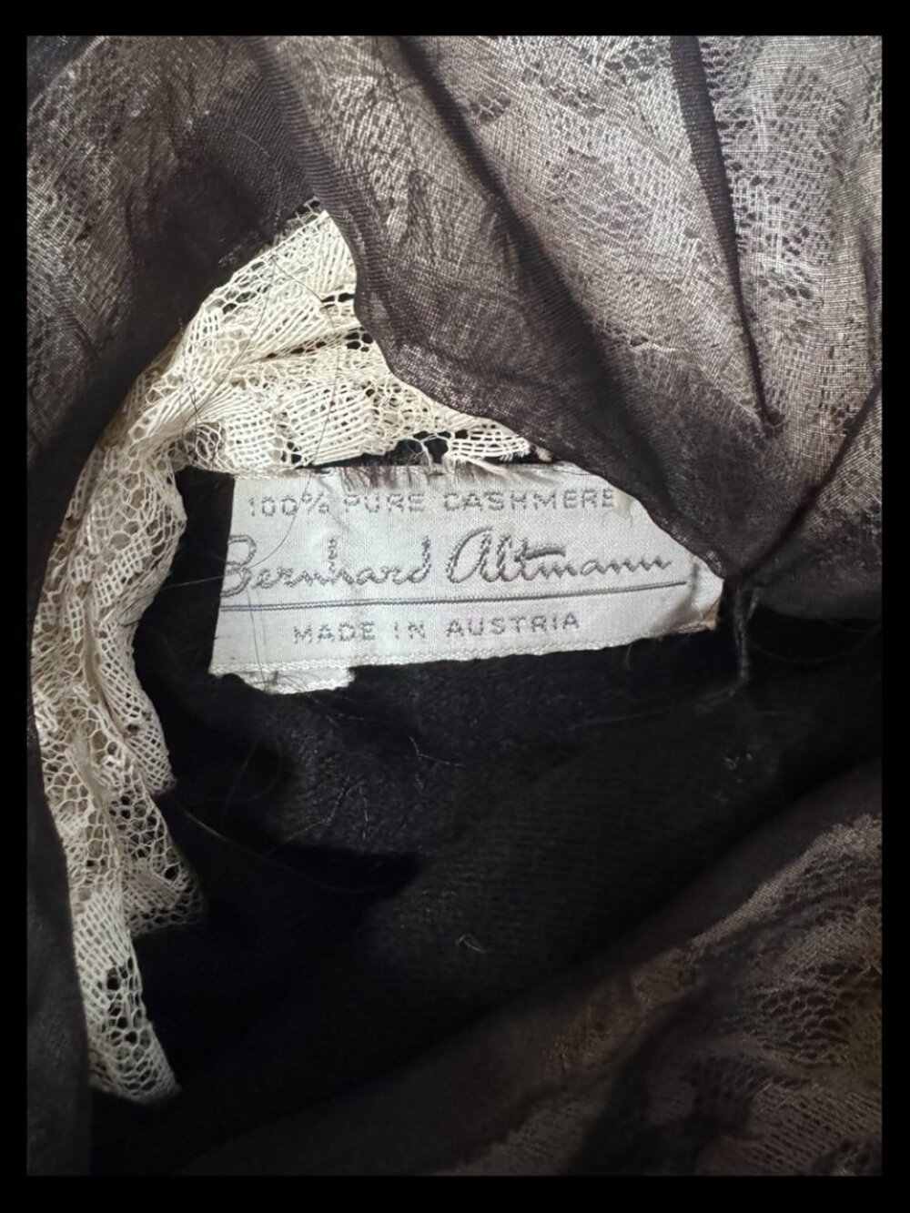 Bernhard Altmann 1950s 100% Pure Cashmere Cropped Bolero Detachable Real Fur - Picture 8 of 10
